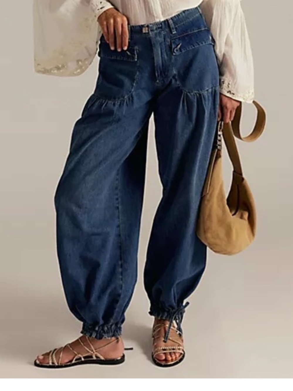 DAVI & DANI Balloon Boyfriend Jeans in Dark Blue